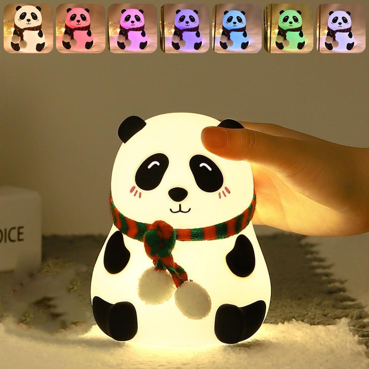 Cute Panda LED Night Lamp USB Rechargeable for Kids