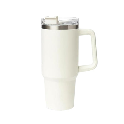 Premium 40oz Stainless Steel Insulated Travel Mug with Handle & Straw