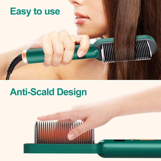 Ceramic Hair Straightener with Adjustable Temperature & Fast Heat Technology