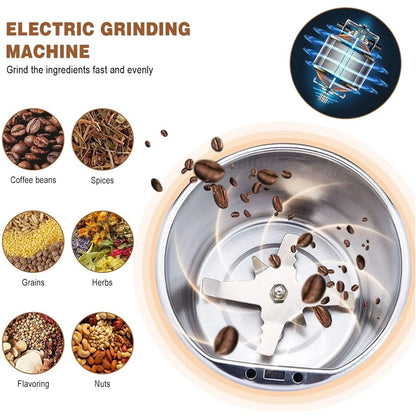 Mini Electric Coffee Grinder & Mixer – Portable Powerful 4 Blade Small Grinder