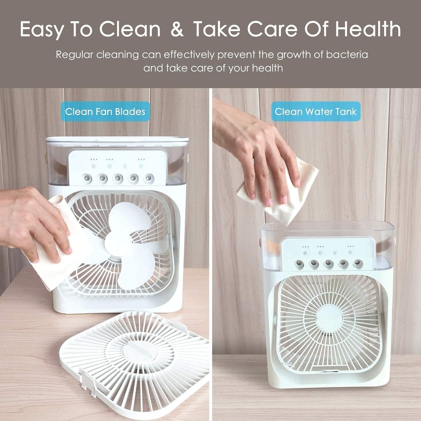 Portable Mini Air Cooler with Water Tank & Mist Fan USB