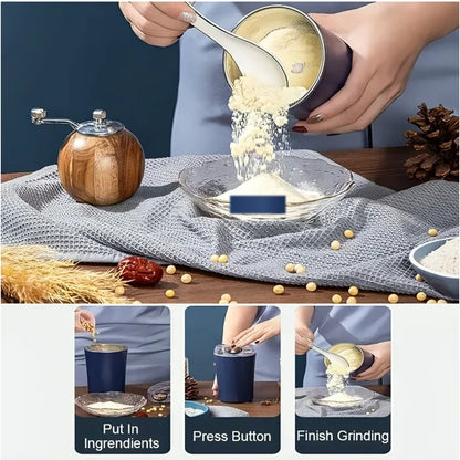 Mini Electric Coffee Grinder & Mixer – Portable Powerful 4 Blade Small Grinder