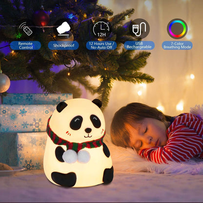 Cute Panda LED Night Lamp USB Rechargeable for Kids