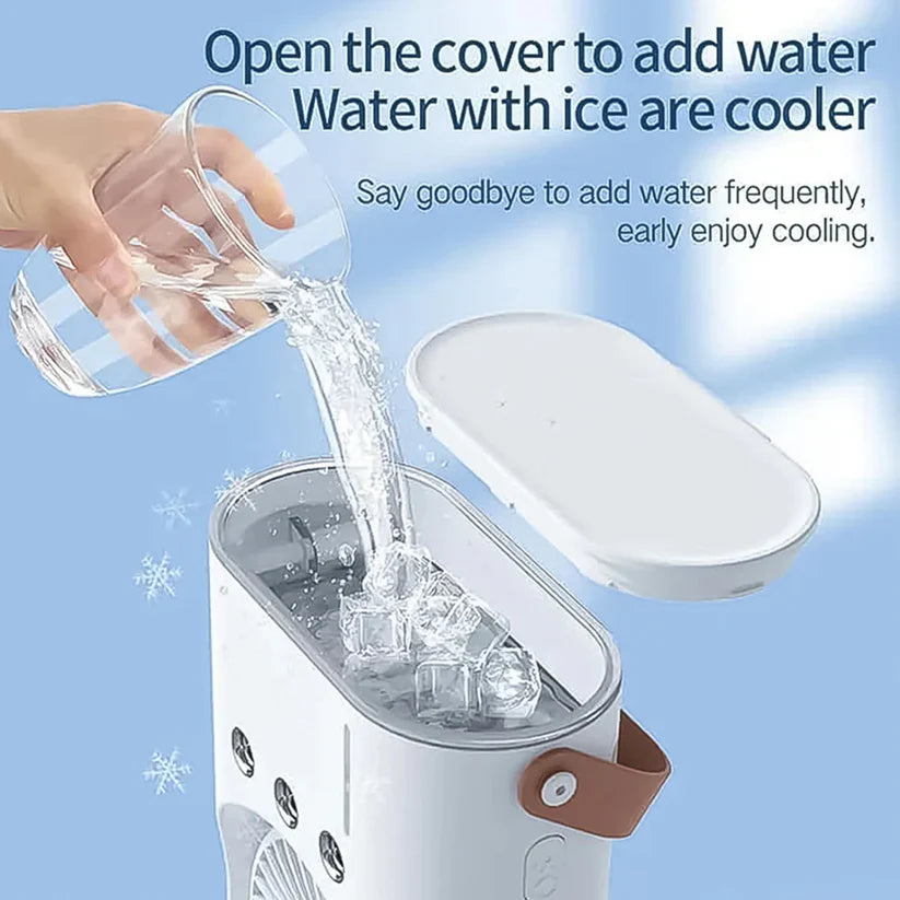 Portable Mini Air Cooler Fan with Mist & Dual Fans USB