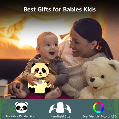 Cute Panda LED Night Lamp USB Rechargeable for Kids