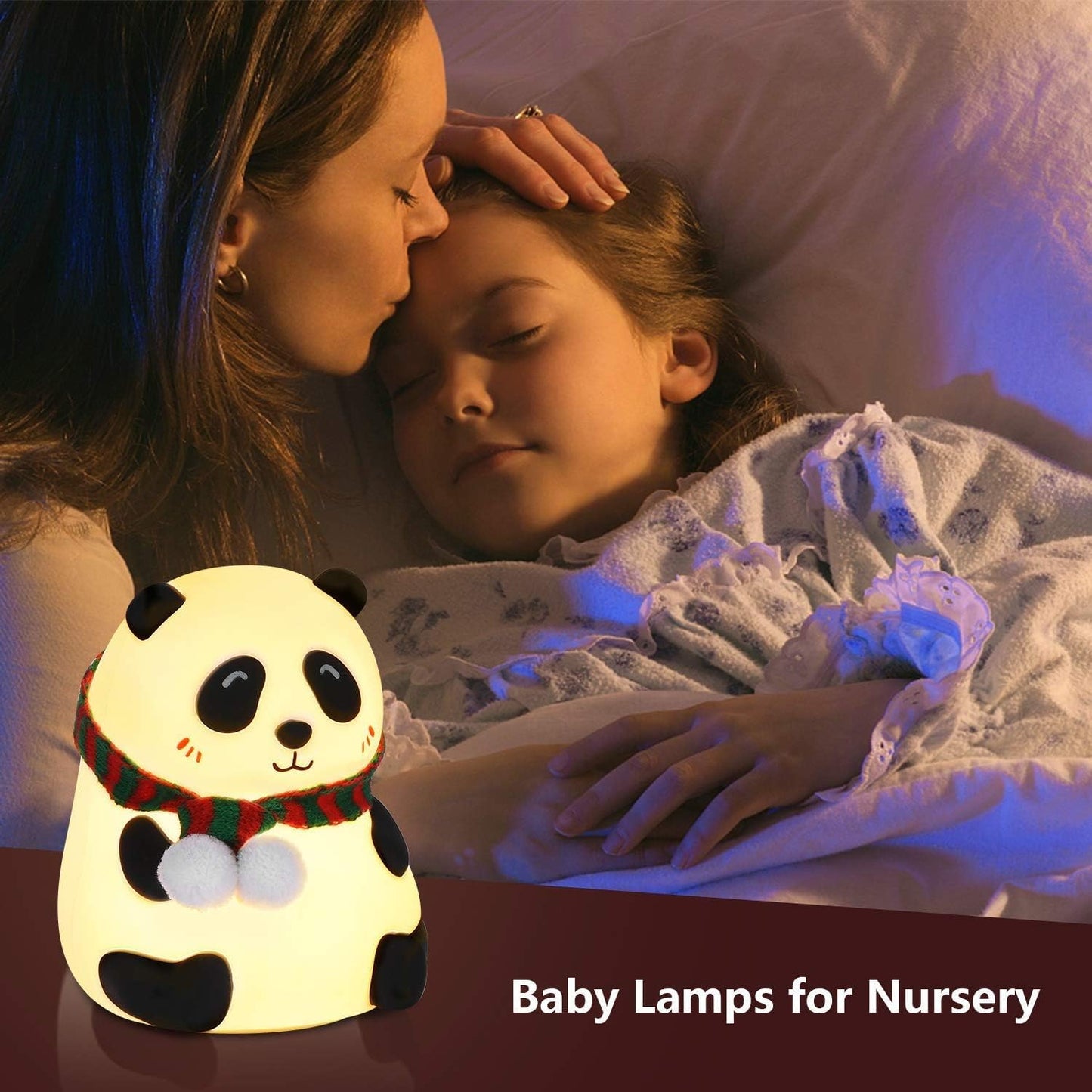 Cute Panda LED Night Lamp USB Rechargeable for Kids