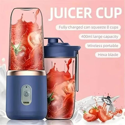 Wireless Portable Juicer Blender – 400ml USB Rechargeable