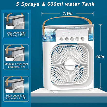 Portable Mini Air Cooler with Water Tank & Mist Fan USB