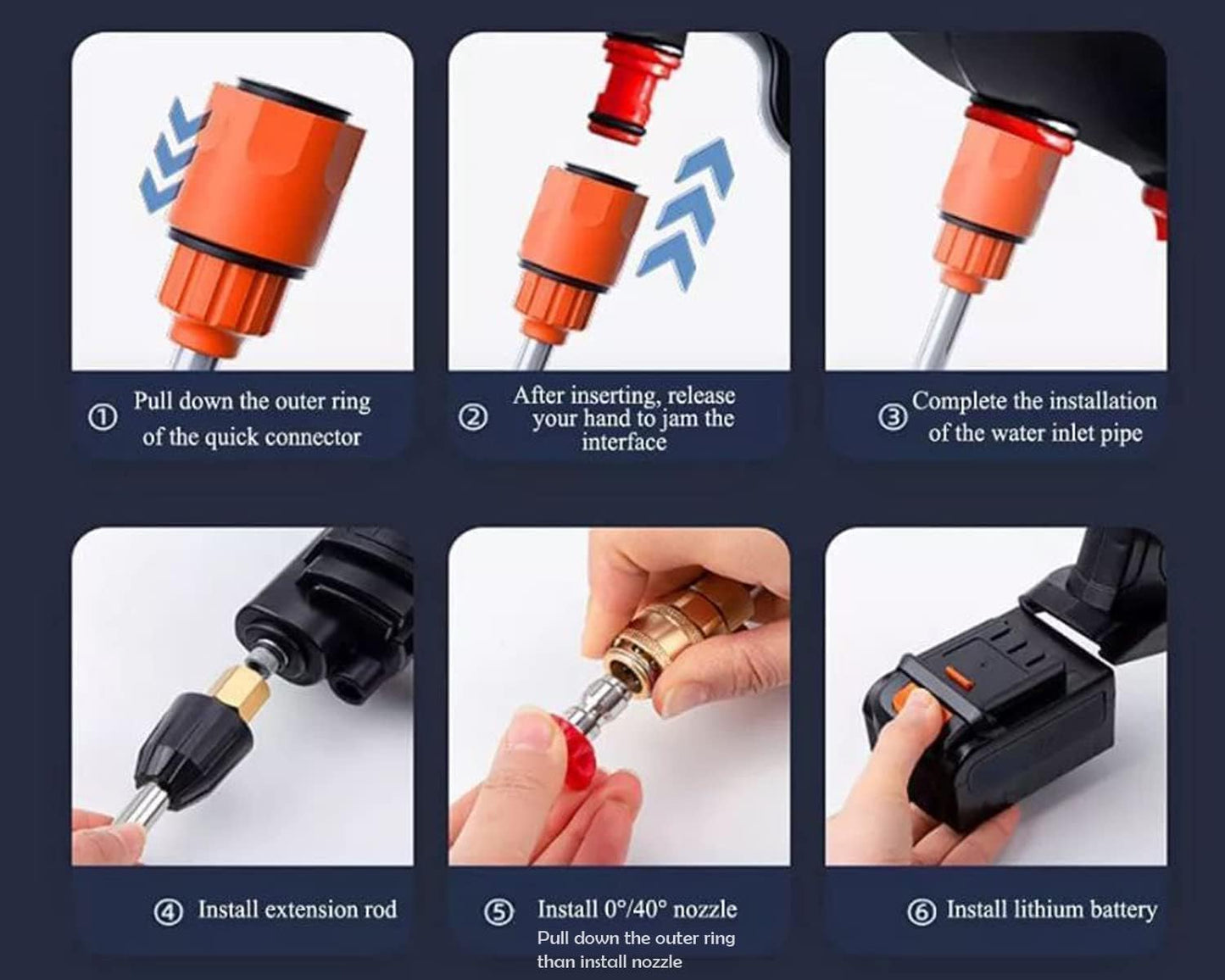 Cordless High Pressure Car Washer Gun 48V Portable Power Cleaner