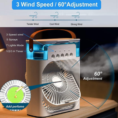 Portable Mini Air Cooler with Water Tank & Mist Fan USB