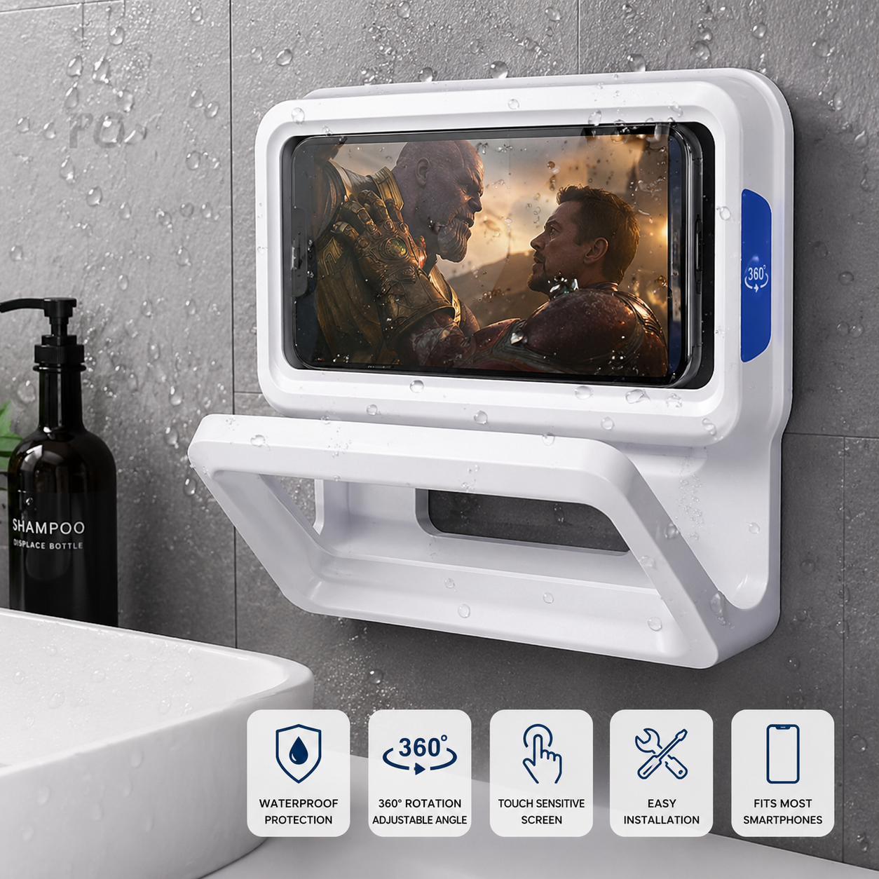 Waterproof Shower Phone Case – 360° Rotating