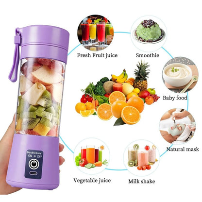 Portable USB Rechargeable Juicer Blender Bottle – 6 Blade Mini Smoothie Maker
