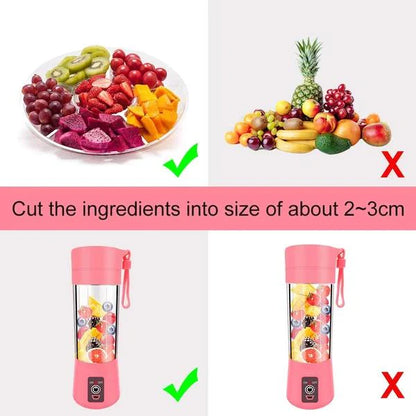 Portable USB Rechargeable Juicer Blender Bottle – 6 Blade Mini Smoothie Maker