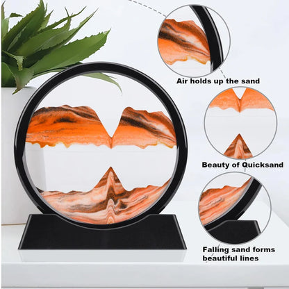 3D Moving Sand Art Frame – Relaxing Liquid Sandscape for Home & Office Decor