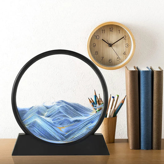3D Moving Sand Art Frame – Relaxing Liquid Sandscape for Home & Office Decor