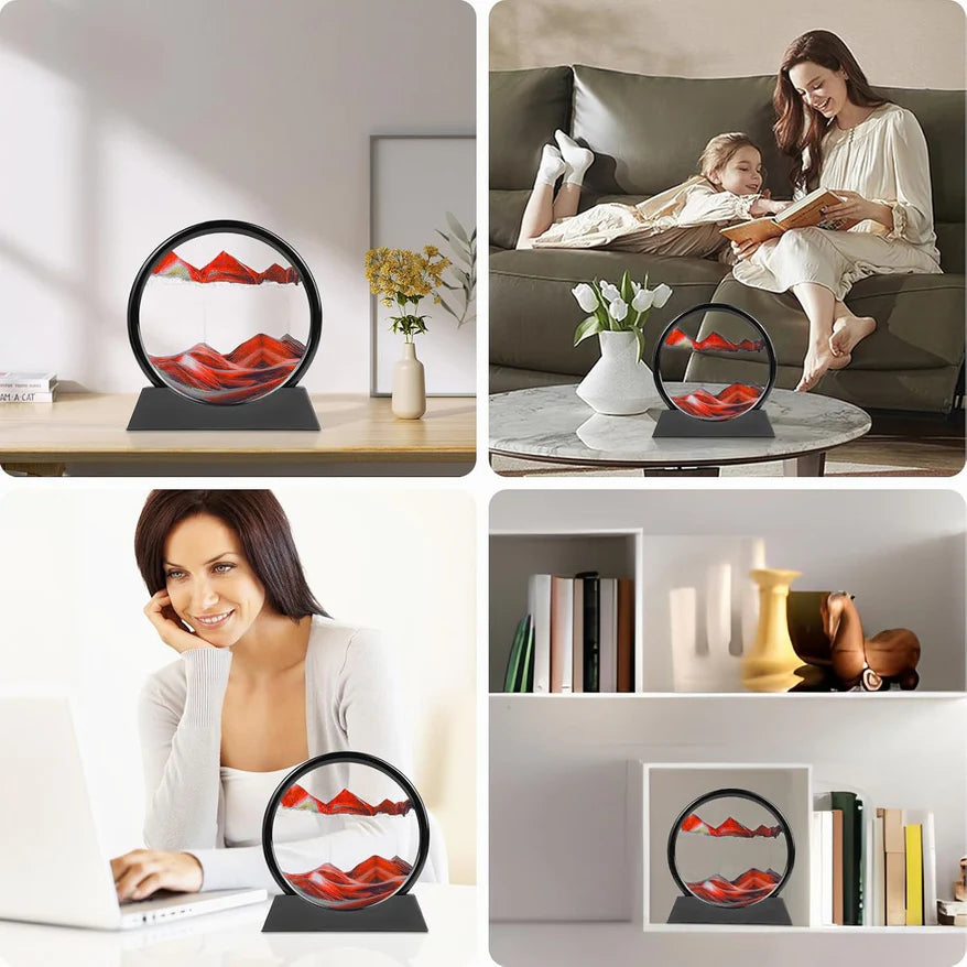 3D Moving Sand Art Frame – Relaxing Liquid Sandscape for Home & Office Decor
