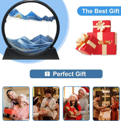 3D Moving Sand Art Frame – Relaxing Liquid Sandscape for Home & Office Decor